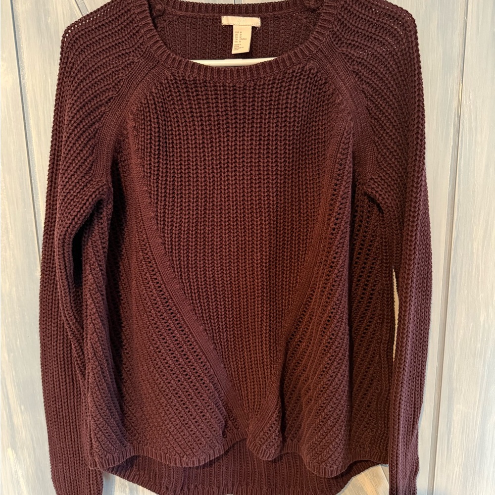 H&M Deep Burgundy Crew Neck Sweater